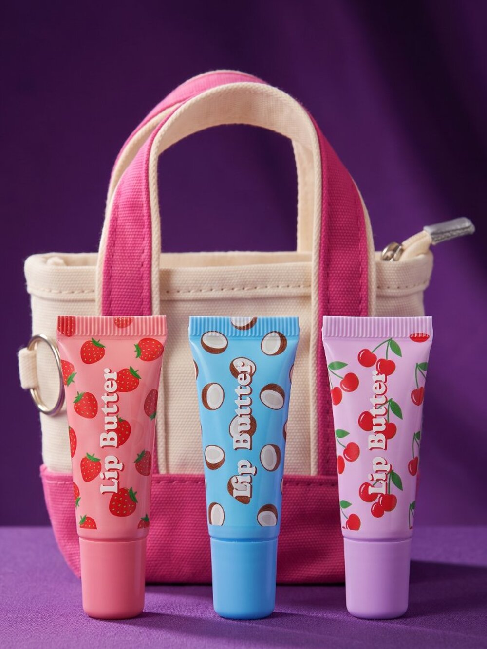 Pouch Lip Butter Set 3-Pack: Strawberry Cherry Coconut